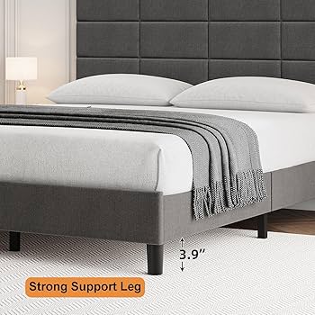 Amazon.com: GarveeHome Full Bed Frame - Linen Upholstered